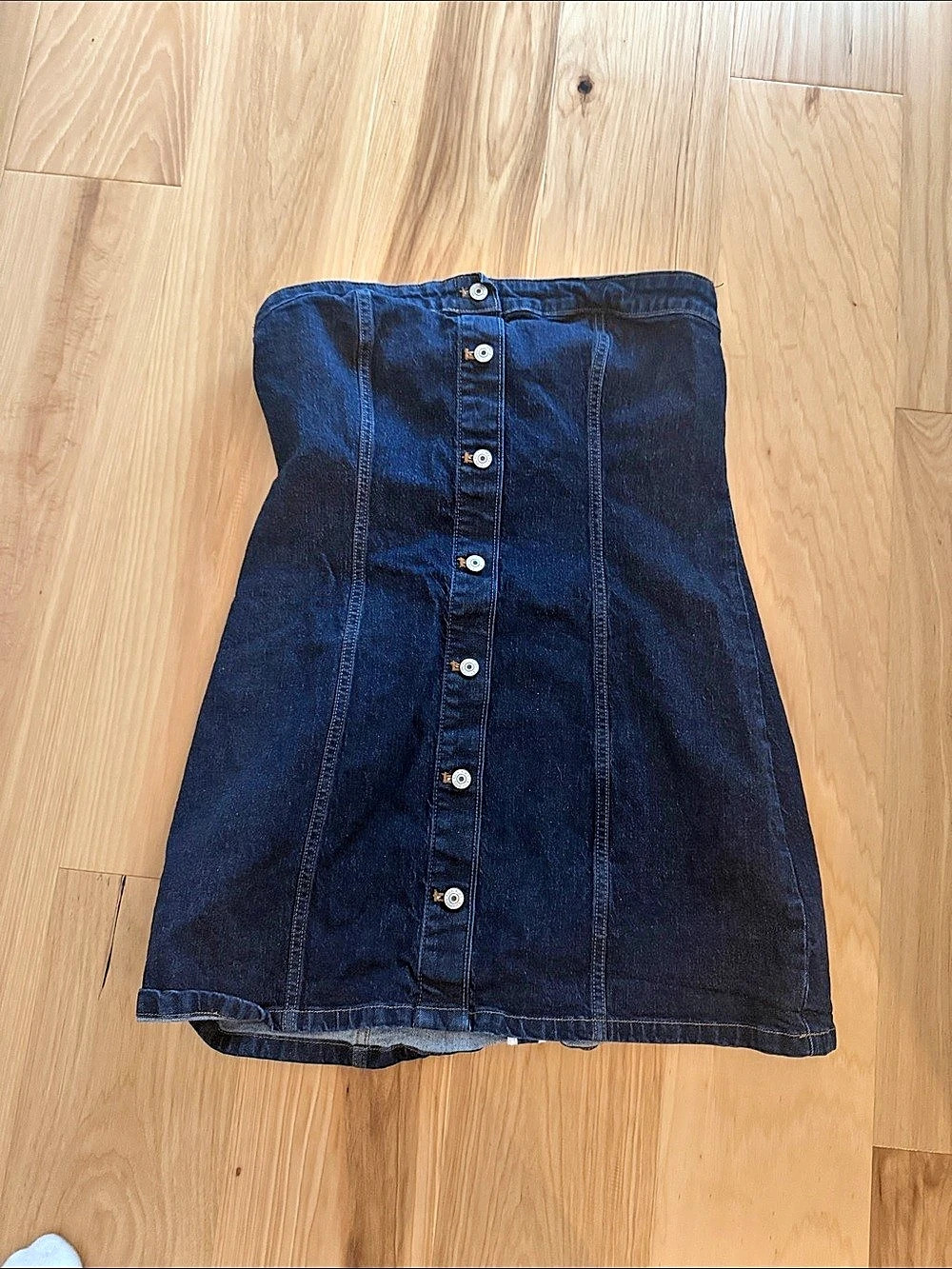 Abercrombie & Fitch Denim Button-Front Mini dress in Blue